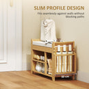 HOMCOM Shoe Bench Cushioned Seat 100 cm Natural Cream
