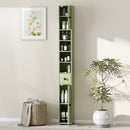 Kleankin Slim Bathroom Cabinet, Toilet Roll Storage W/ Open Shelves, Green