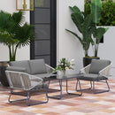 Outsunny 4 Piece Rattan Garden Furniture Set With Cushions, Natural
