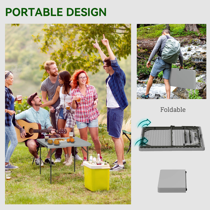 Outsunny 3ft Folding Camping Table With 2 Adjustable Height,
