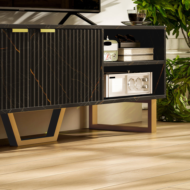 HOMCOM TV Unit, TV Stand Cabinet with Shelves and Storage Cupboard