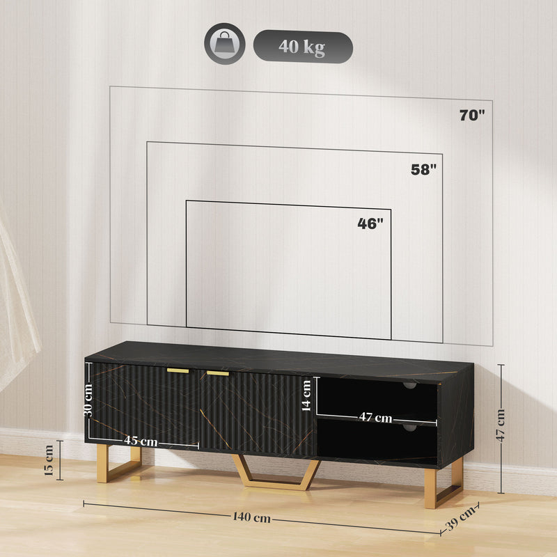 HOMCOM TV Unit, TV Stand Cabinet with Shelves and Storage Cupboard