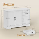 HOMCOM Sideboard with Soft-Close Doors, Modern Storage Cabinet White