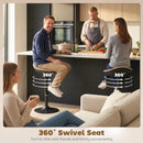 HOMCOM Set of 2 Breakfast Barstools, PU Leather Swivel Bar Stools, Oak