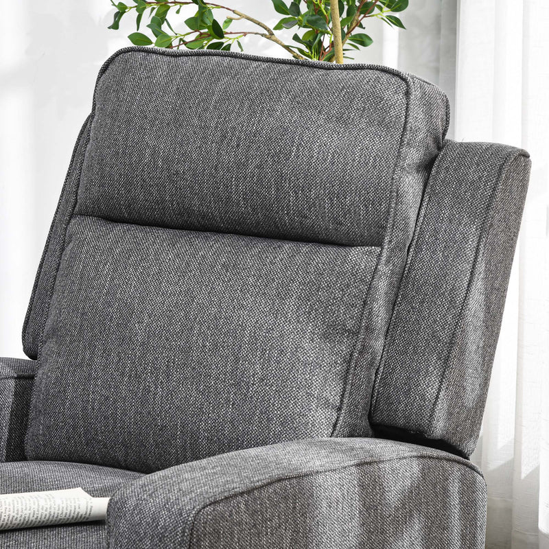 HOMCOM Electric Armchair, Fabric Recliner Chair with USB Port, Charcoal Grey
