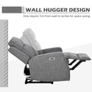 HOMCOM Electric Armchair, Fabric Recliner Chair With USB Port, Charcoal Grey