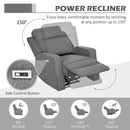 HOMCOM Electric Armchair, Fabric Recliner Chair With USB Port, Charcoal Grey