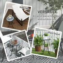 Outsunny 35.5cm Round Mosaic Garden Side Table Plant Stand w/ Shelf