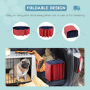 PawHut Foldable Dog Paddling Pool Pet Cat Swimming Pool Indoor/Outdoor Collapsible Summer Bathing Tub Shower Tub Puppy Washer (120 × 30H Cm, Red)