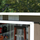 Outsunny 9 x 4FT Metal Garden Storage Shed w/ 2 Door, Light Grey Wood Grain