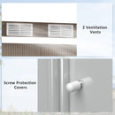 Outsunny 9 x 4FT Metal Garden Storage Shed w/ 2 Door, Light Grey Wood Grain