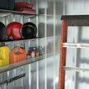 Outsunny 9 x 4FT Metal Garden Storage Shed w/ 2 Door, Light Grey Wood Grain