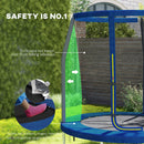 SPORTNOW Outdoor Trampoline With Safety Enclosure Net, Blue