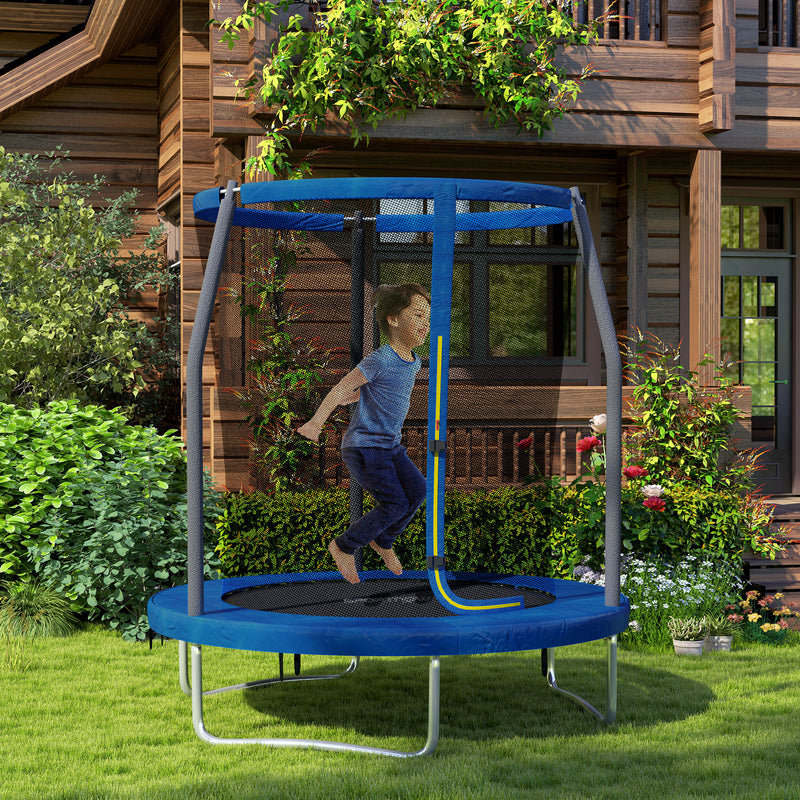SPORTNOW Outdoor Trampoline With Safety Enclosure Net, Blue