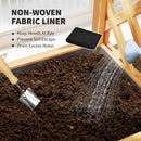 Outsunny Wooden Raised Garden Bed, Trellis Planter w/ Trellis, Fabric Liner