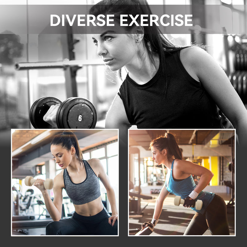 HOMCOM 10kg Dumbbell Weights Set with Carry Case, Pink, Purple, Grey, Brown