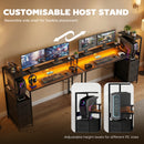 HOMCOM 147cm Gaming Desk With Charging Station And RGB Lights, Black