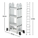 3.46m Lightweight Aluminium Folding Multi-position Work Platform Ladder