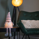 50cm Battery Operated Light up Male Christmas Gonk with Dangly Legs in Striped Hat