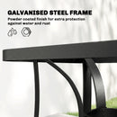 Outsunny Garden Dining Set With Umbrella Hole, Stackable Chairs, Light Grey
