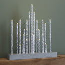 27cm Battery Powered Light up Christmas Candlebridge in Silver with 20 LEDs