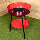 35cm (14") Round Metal Garden Barbecue with Windshield & Shelf