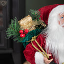 40cm Red Standing Santa with Gift Sack Christmas Indoor Decoration