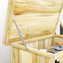 Outsunny Wooden Garden Storage Shed w/Hinged Roof and Shelf, Natural Wood