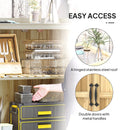 Outsunny Wooden Garden Storage Shed w/Hinged Roof and Shelf, Natural Wood