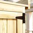 Outsunny Wooden Garden Storage Shed w/Hinged Roof and Shelf, Natural Wood