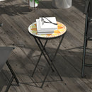 Outsunny Mosaic Garden Table, 35.5cm Folding Coffee Table, Yellow