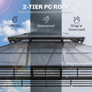 Outsunny 3 x 3.6 m Hardtop Gazebo with Sides, 2-Tier Roof Garden Gazebo