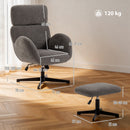 HOMCOM Swivel Armchair With Footstool, Rocking Accent Chair, Grey