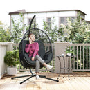 Outsunny Hanging Egg Chair With Stand, Cushions For Garden