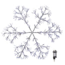 90cm Light up Silver Starburst Christmas Snowflake Hanging Decoration with 660 White LEDs
