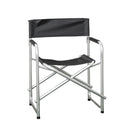 Outdoor Folding Garden Canvas Chair with Aluminium Frame in Black