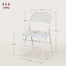 HOMCOM 2 Pack Padded Folding Chairs With Cushioned Seat And Metal Frame White