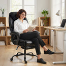 HOMCOM Adjustable Office Chair With Footrest, Armrest, Casters, Black