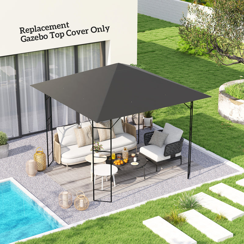 Outsunny 3 X 3(m) Gazebo Canopy Replacement Cover With Drain Holes