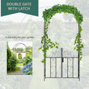 Outsunny Metal Garden Arch with Double Gate, Garden Arbor Climbing Plants
