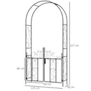 Outsunny Metal Garden Arch with Double Gate, Garden Arbor Climbing Plants