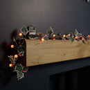 1.8m Artificial Garland with Berries & Lights Battery Operated with 35 Warm White LEDs