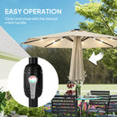 Outsunny 2.6 m Garden Parasol Umbrella with Light, Outdoor Patio Umbrella