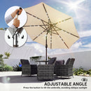 Outsunny 2.6 m Garden Parasol Umbrella with Light, Outdoor Patio Umbrella