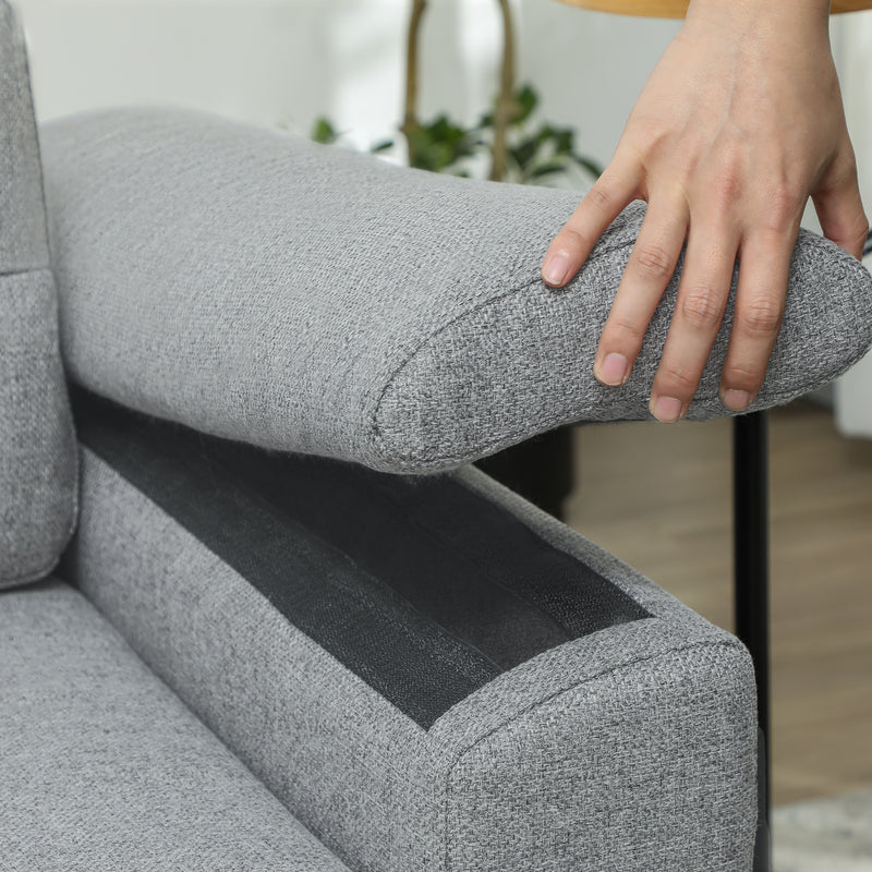 HOMCOM Click Clack Sofa Bed 2 Seater Sofa Bed for Living Room