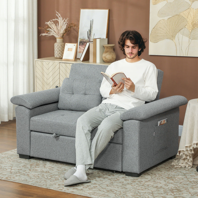 HOMCOM Click Clack Sofa Bed 2 Seater Sofa Bed for Living Room
