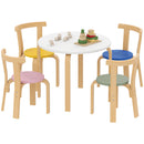 AIYAPLAY 5 Piece Kids Table and Chairs Set Wood for 3-8 Years for Art Crafts