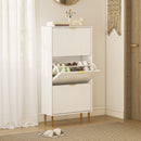 HOMCOM Slim Shoe Storage Cabinet With 3 Flip Drawers For Hallway