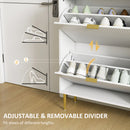 HOMCOM Slim Shoe Storage Cabinet With 3 Flip Drawers For Hallway