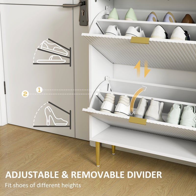 HOMCOM Slim Shoe Storage Cabinet with 3 Flip Drawers for Hallway